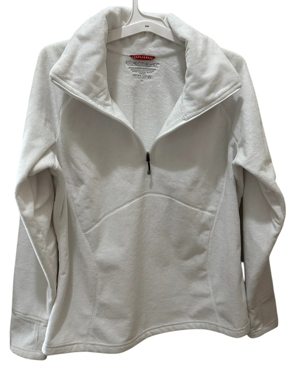 Obermeyer half-zip white fleece pullover size XL